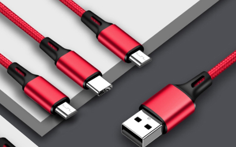 Fast Charging CE 3 in 1 USB Data Cable For Android Phone 120cm
