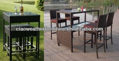 Commercial Furniture Outdoor High Top Folding Table and Chairs Set with Modern Design