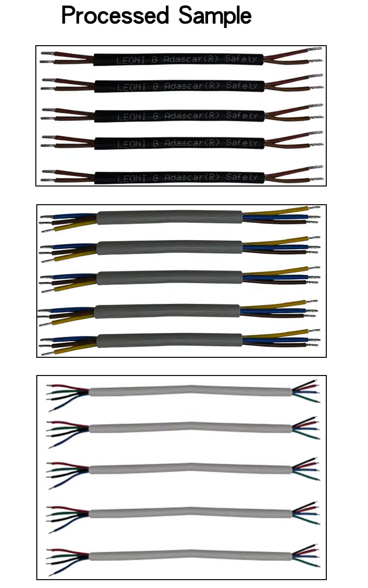 Double Head Round Sheath Multi-Core Wire Cutting Stripping Twisting Dipping Tinning Machine