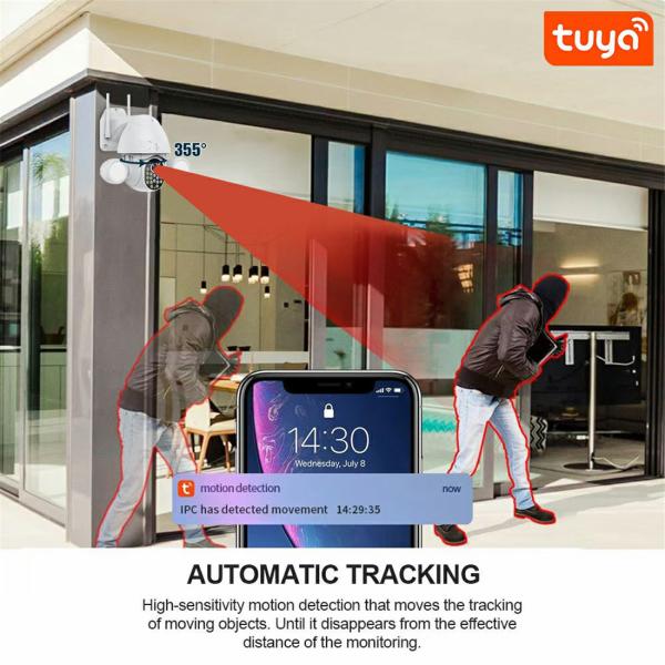 Tuya Smart Life Google Alexa PTZ 1080P 2MP HD Waterproof Outdoor IP Camera P2P WiFi Security Camera CCTV Surveillance