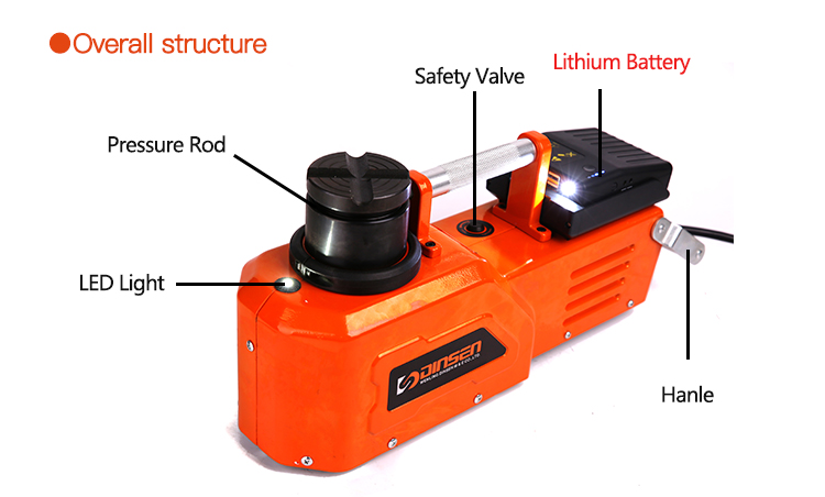 4.5T Cordless Hydraulic Jack , DC 24V Heavy Duty Hydraulic Jack