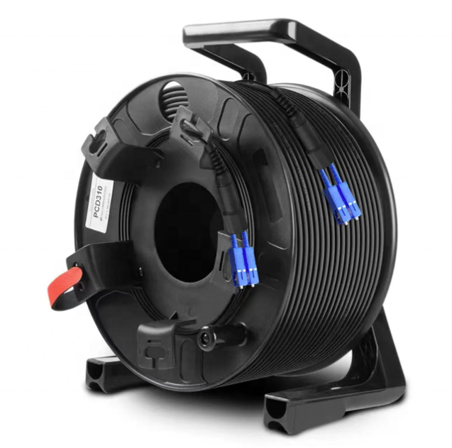 Black Outdoor Cable Rollers 300M 250M 200M 150M 100m LC To LC Fiber Patch Cord Extension Cable Reel
