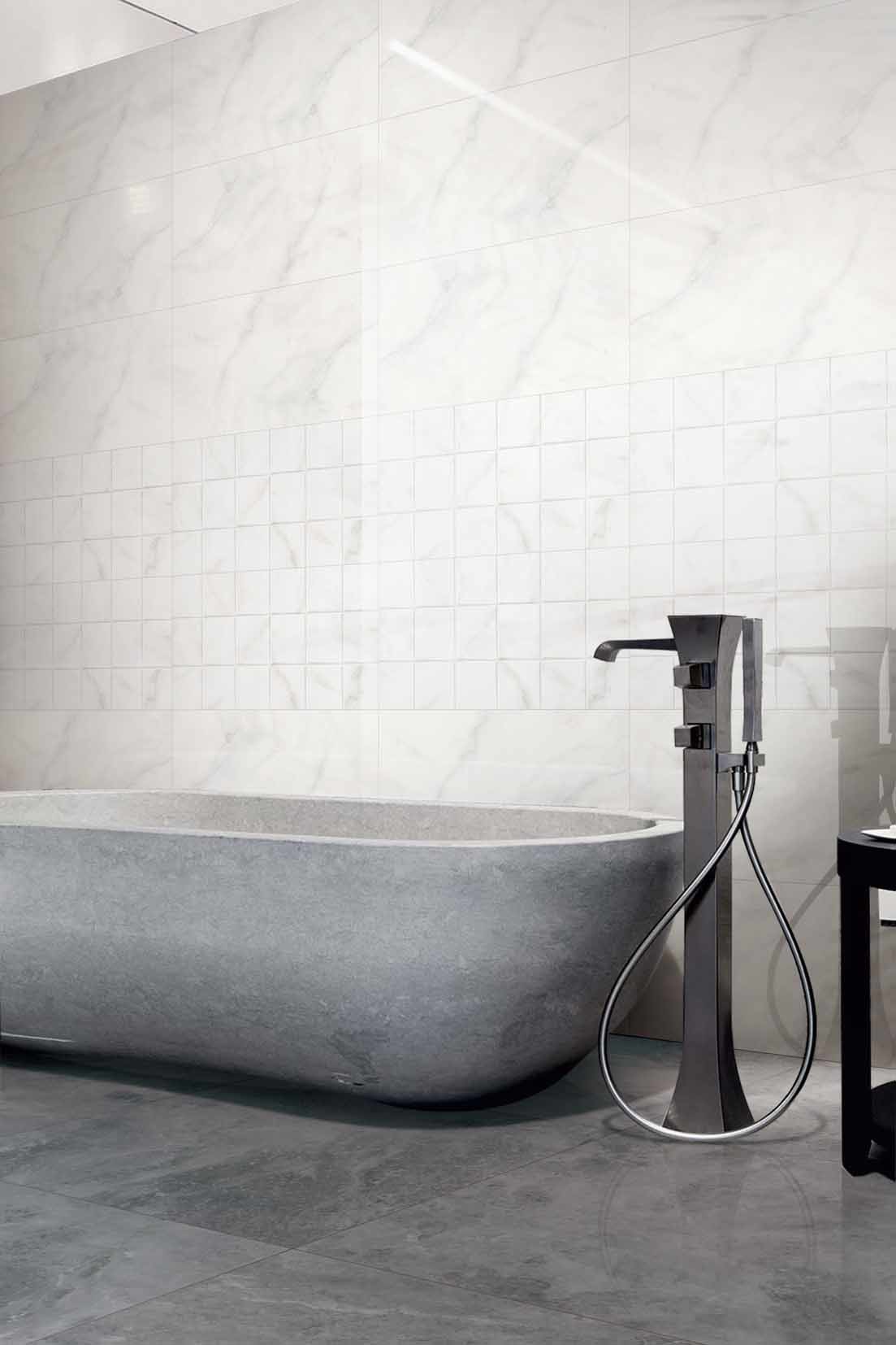 Glazed Polished Indoor Porcelain Tiles / Bathroom Wall Tiles Wear - Resistant
