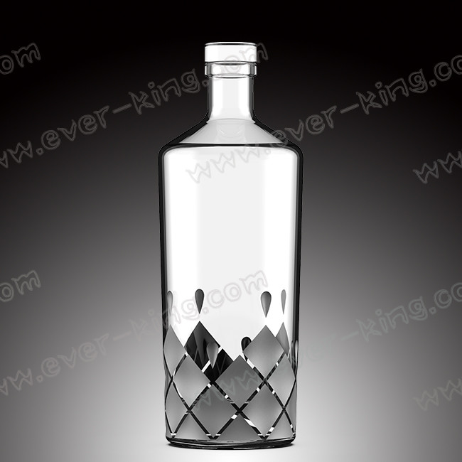 Empty Square Glass Fancy Rum Bottles 1000ml For Liquor