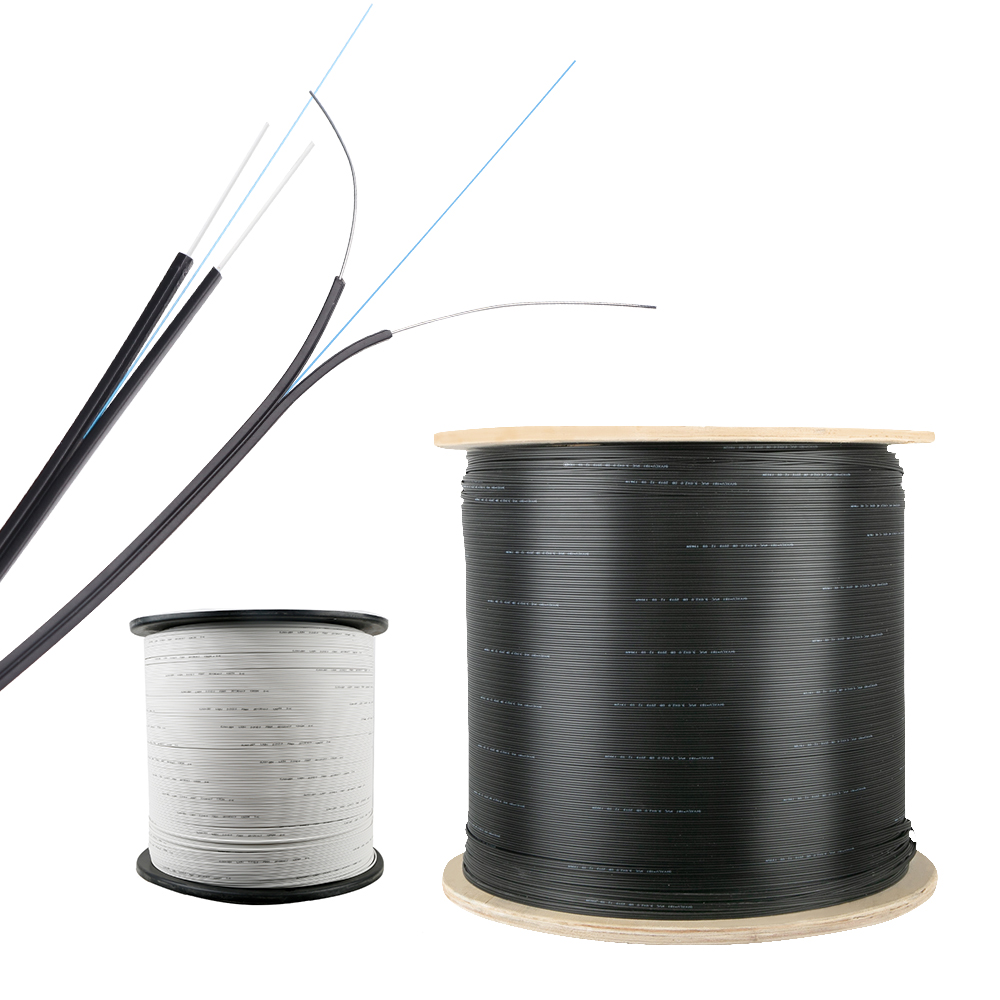GJXH GJXCH 1,2,4,6,8,12 Cores FTTH flat indoor/outdoor fiber optic cable Drop Cable