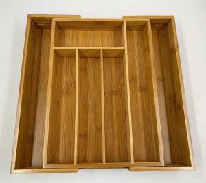 China Expandable Bamboo Kitchen Drawer Organizer 7 Compartments Eco - Friendly wholesale