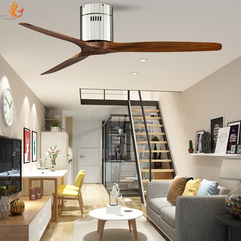 Modern 52 Inch DC Motor Ceiling Fan With Remote Control For Bedroom