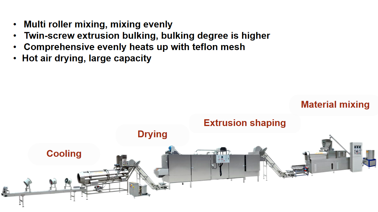 User-Friendly 200-250kg/h Soya Chunk Making Machine for Automatic Snack Production