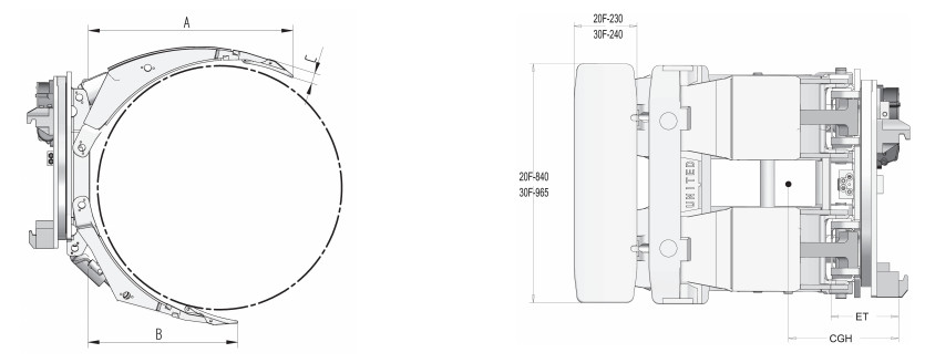1700Kg 2000Kg 2700Kg Forklift Paper Roll Clamp For Sale 250-1300mm