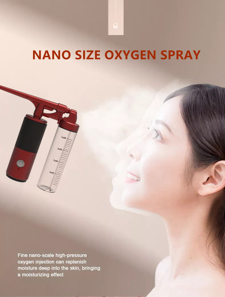 Handheld Oxygen Injector 8W Oxygen Facial Nano Mist Sprayer Mister Device