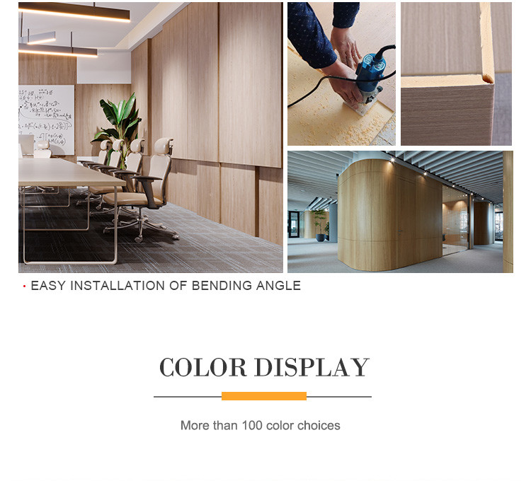Odorless Bamboo Fiber Wall Panel Wood Grain Veneer Sheets 1220*2440mm