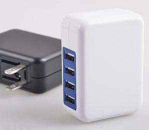 China 5V 4A 4USB wall mount charger travel charger with US UK AU EU changeable plugs for traveling wholesale