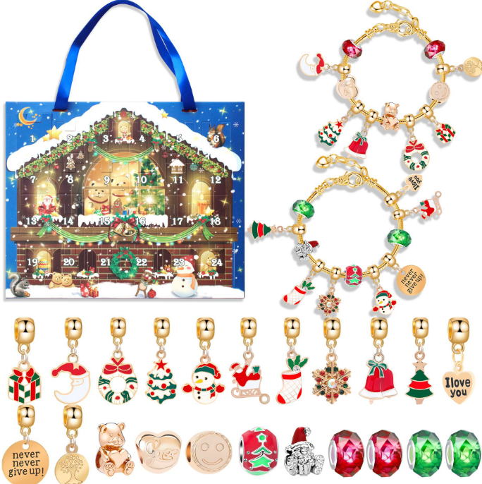 Christmas Gift Box Blind Box Toys for 14 Years up Baby Toys DIY Advent Calendar Bracelet