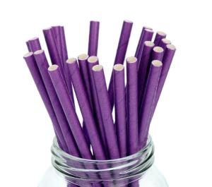 China Organic Natural Purple Paper Straws Waterproof Disposable CE Certification wholesale