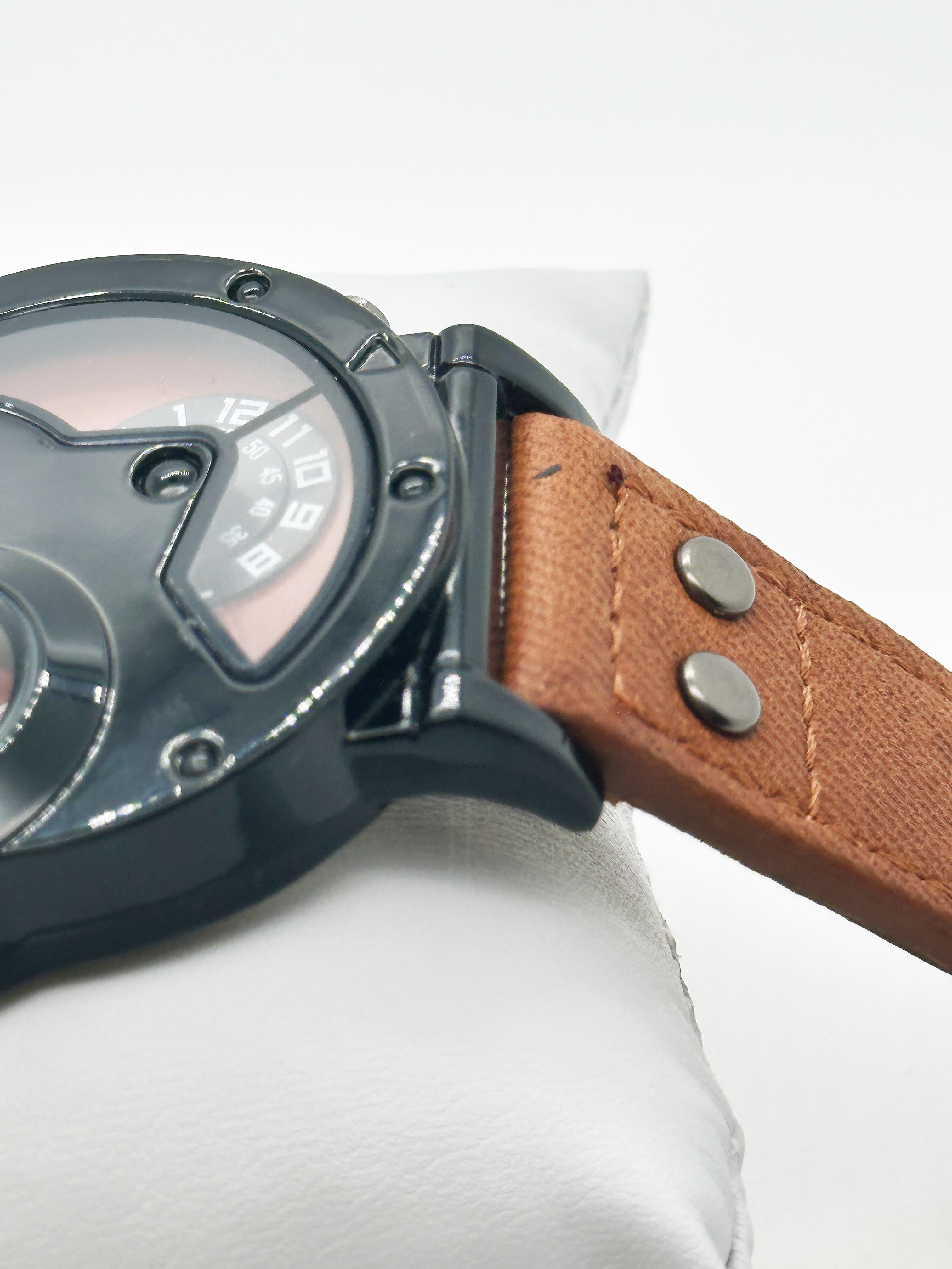 Precise Men Quartz Wrist Watch Double Movement With Denim Strap