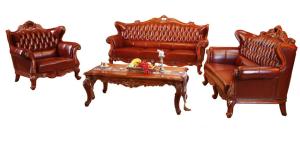 China Antique living room furniture chesterfield 321 leather sofa set wholesale