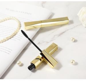 China 8.5ml Gold Plastic Mascara Tube Plated Gold Square Empty Mascara Container wholesale