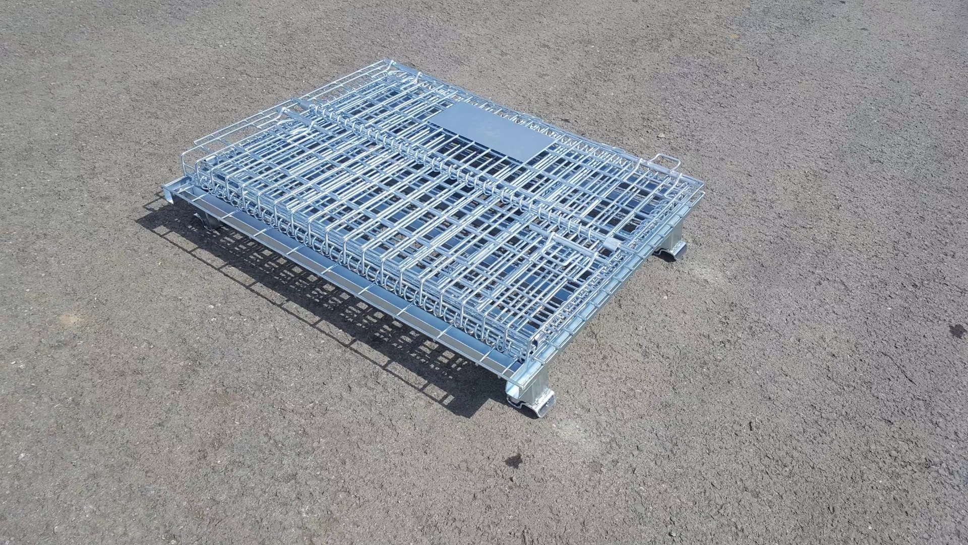 Warehouse Mesh Box Foldable Wire Container Foldable Stackable