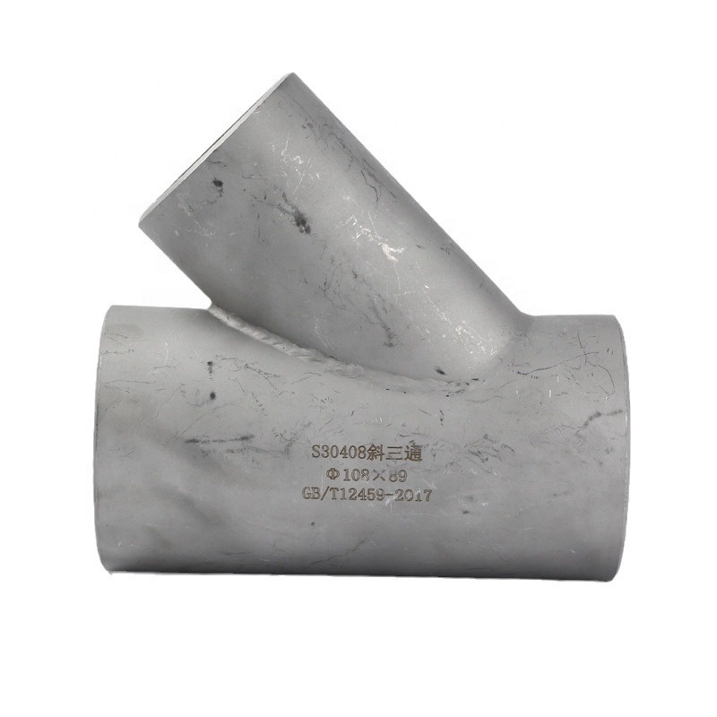 Sch10-Xxs A403 WP304/316L Butt Welding 45 Degree Tee Fittings Lateral Pipe Joint with Material Equal Thickness Sch10-Xxs