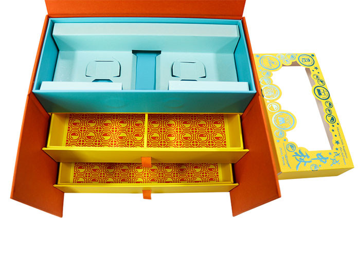Combined Luxury Gift Packaging Boxes Handmade Drawer Type OEM / ODM Available