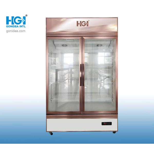 China 600L 1m Shop Drinks Commercial Cooler Two Door Glass Display Fridge Antibacterial wholesale