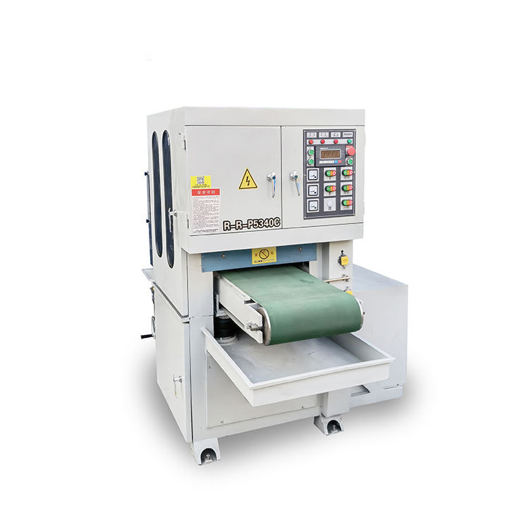 Double Sanding One Wide Belt Sanding Machine With Magnetic Water Grinder