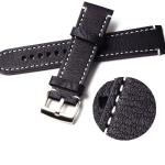 Vintage Style Leather Replacement Watch Bands With Stitching , 20mm Width