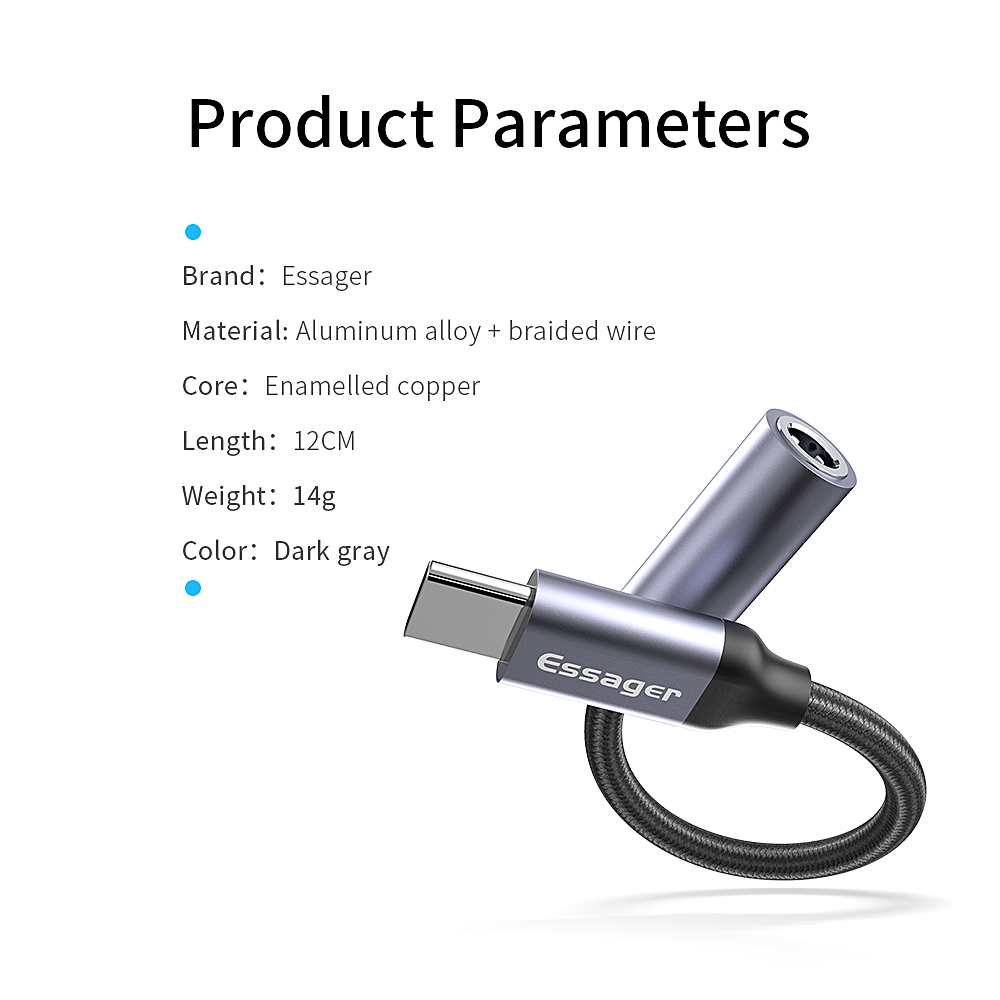 Type C To 3.5mm Jack AUX Adapter Cable For Huawei P30 P20 Pro Xiaomi Mi USB C To 3.5 Earphone Audio Converter