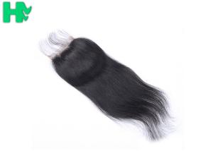 China 8A Grade Brazilian Straight Lace Closure Extensions 4*4 Human Hair Natural Black wholesale