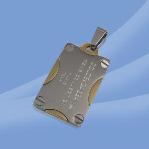 China 316L Stainless Steel Rectangle Square Shaped Necklace Pendant LPS0142-1 wholesale