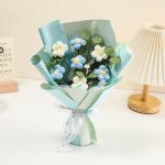 Handmade Yarn Flower Bouquet Crochet Knitted Floral Gift Faux Blooms Handheld