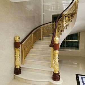 China Laser Cut Metal Stair Railing Oxidation Stainless Steel Step Railing on sale