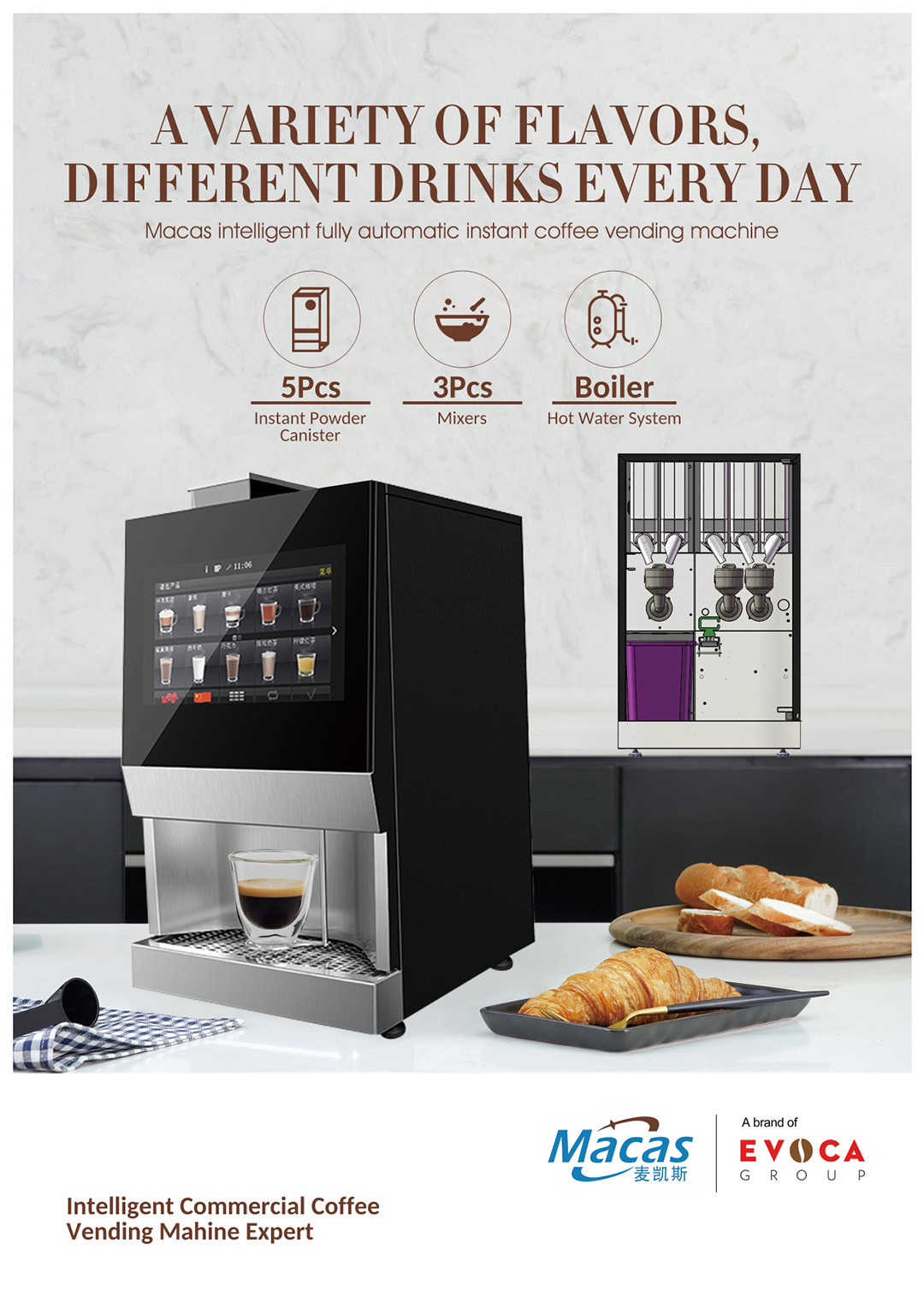 Table Top Commercial Instant Coffee Vending Machine For Office