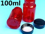 Red Pharmacy Prescription Bottles 100ml 150ml Capsule Storage