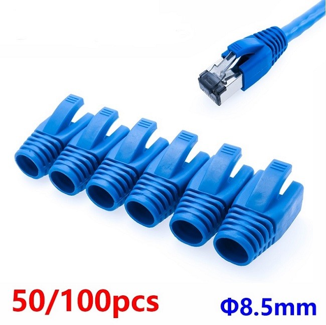 Blue Rubber Network Cable Accessories RJ45 Plug Boot For Cat7 Patch Cable