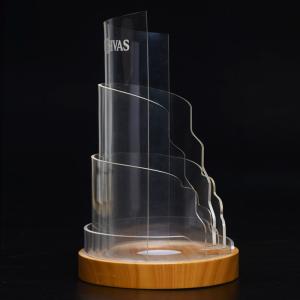 China Wooden Base 20cm Acrylic Led Liquor Bottle Display Shelf wholesale