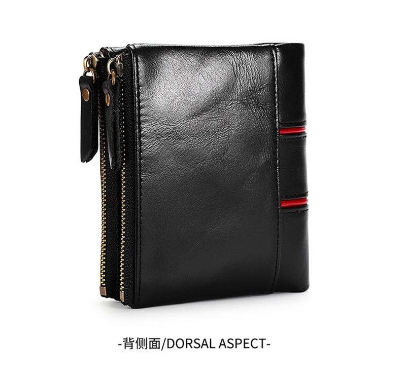 Vintage Style Minibook Men's Wallet with Zipper Closure and Hasp Closure 11.5*10.5*3cm