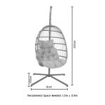 Steel Frame W100xL95xH200cm Patio Garden Swing Hanging Chair for Outdoor