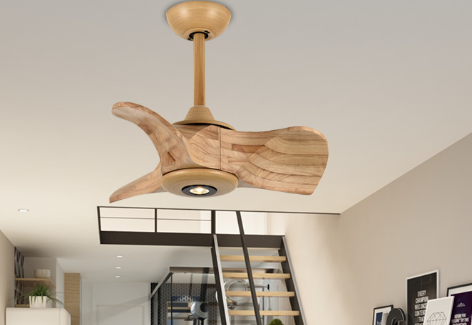 24 Inch Solid Wood Ceiling Fan Living Room Wood Fan With Light