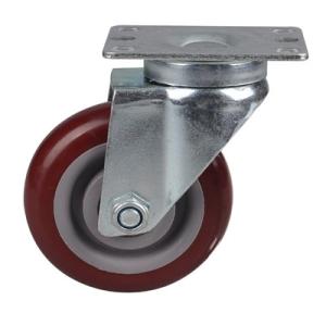 China 130KG Red Rotating PP PVC Caster Wheels Without Brake wholesale