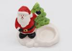 Home Decor Ceramic Candle Holders Hand Painted Christmas Santa Tealight Holder