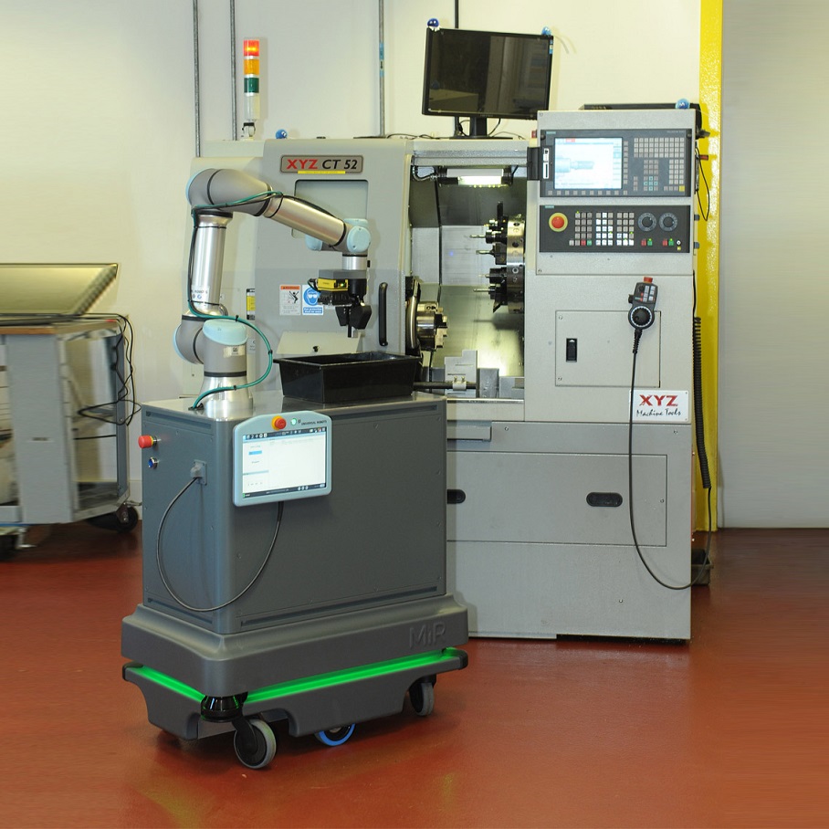 UR Callaborative robot and robotiq robot gripper for AGV Robot