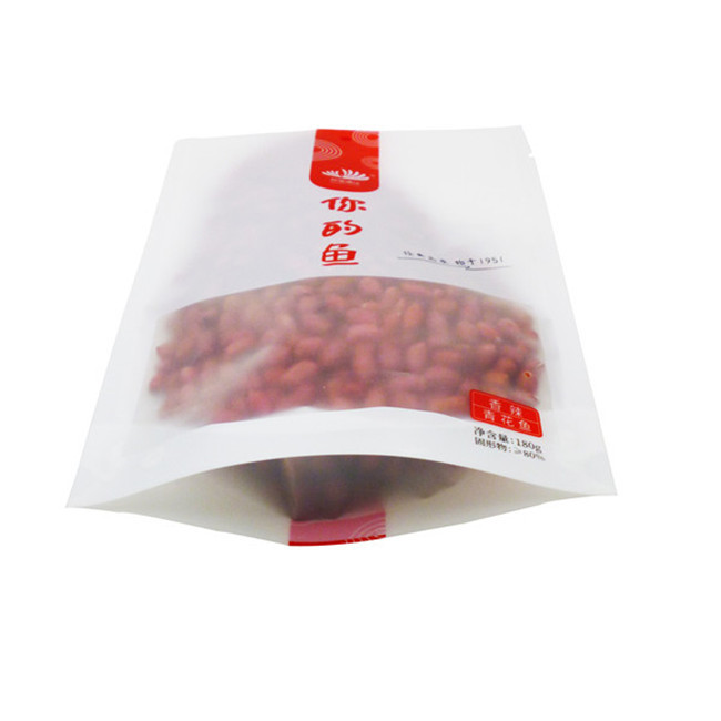 ISO SGS Food Packaging Materials Biodegradable Stand Up Pouch With Window