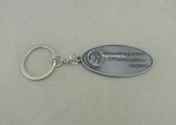Pewter Stamped, Die Spinning, Injection Scuba Diving Promotional Keychain,