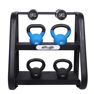 China Gym Equipment Commercial 2 Tier Weights Dumbbell Rack Kettlebell Rack wholesale