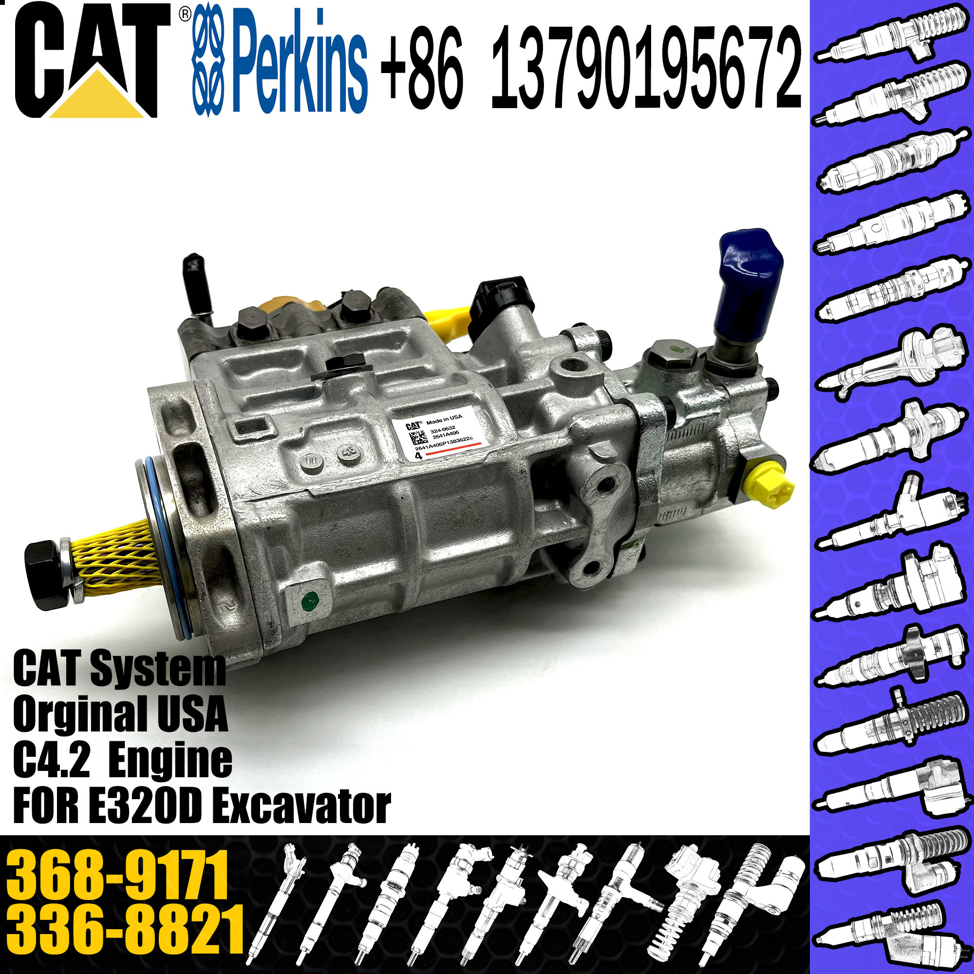 CA3689171 Diesel Engine Fuel Pump 20R3815 20R-3815 CA20R3815
