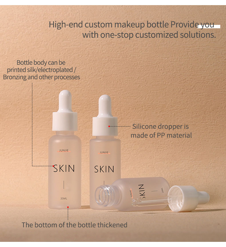 1oz 30ml PET Plastic Bottle Luxury Push Button Dropper Bottle Clear Scrub For Serum And Lotion