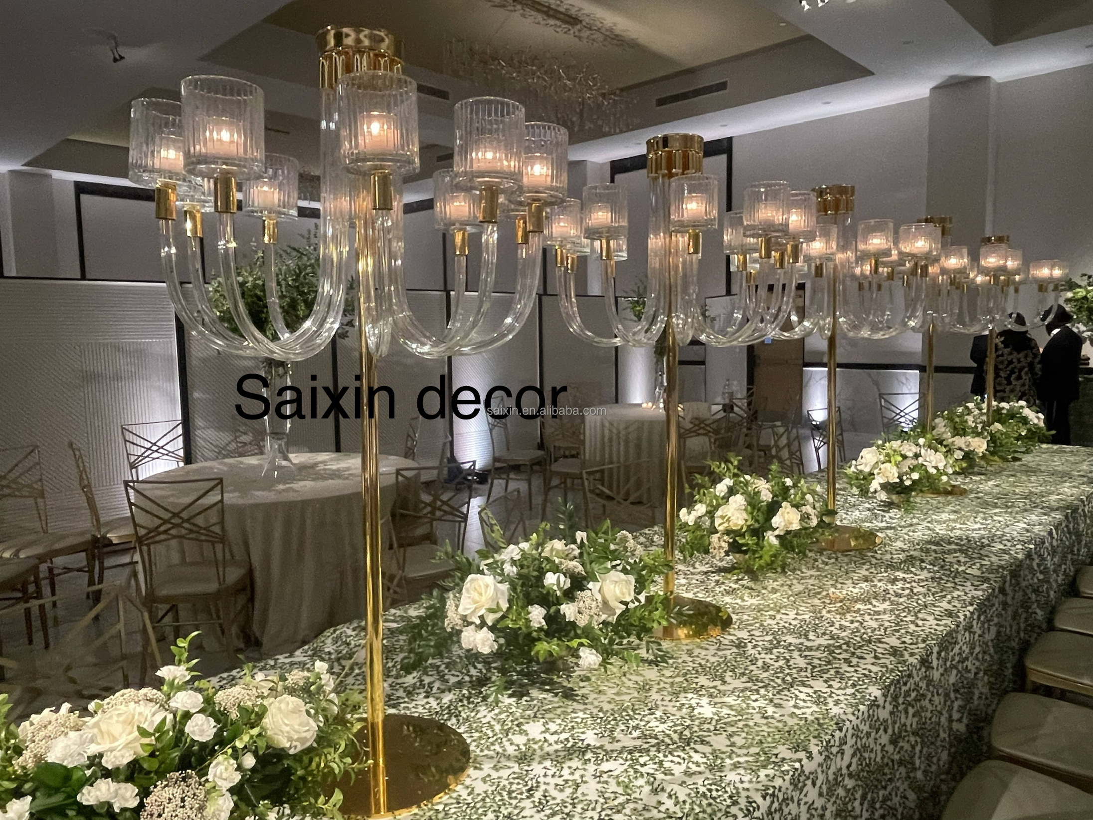 ZT-593 Luxury unique tall crystal candelabra wedding centerpieces
