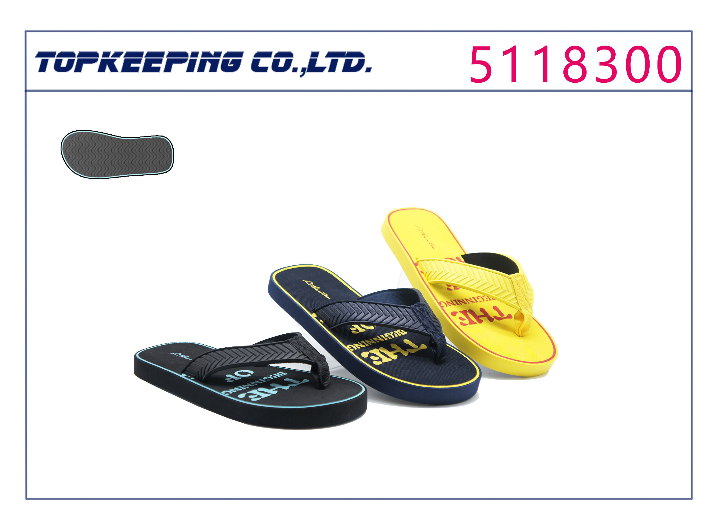 EVA Kid Boy Flat Flip Flop Sandals Black Yellow