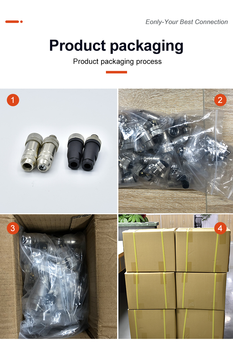M12 Connector with 8-Pin Waterproof Molded Plug Cable Type Product